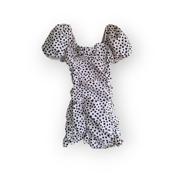 ZARA s/s Polka Dot Puff Sleeve Mini Dress Size M - Picture 16 of 16